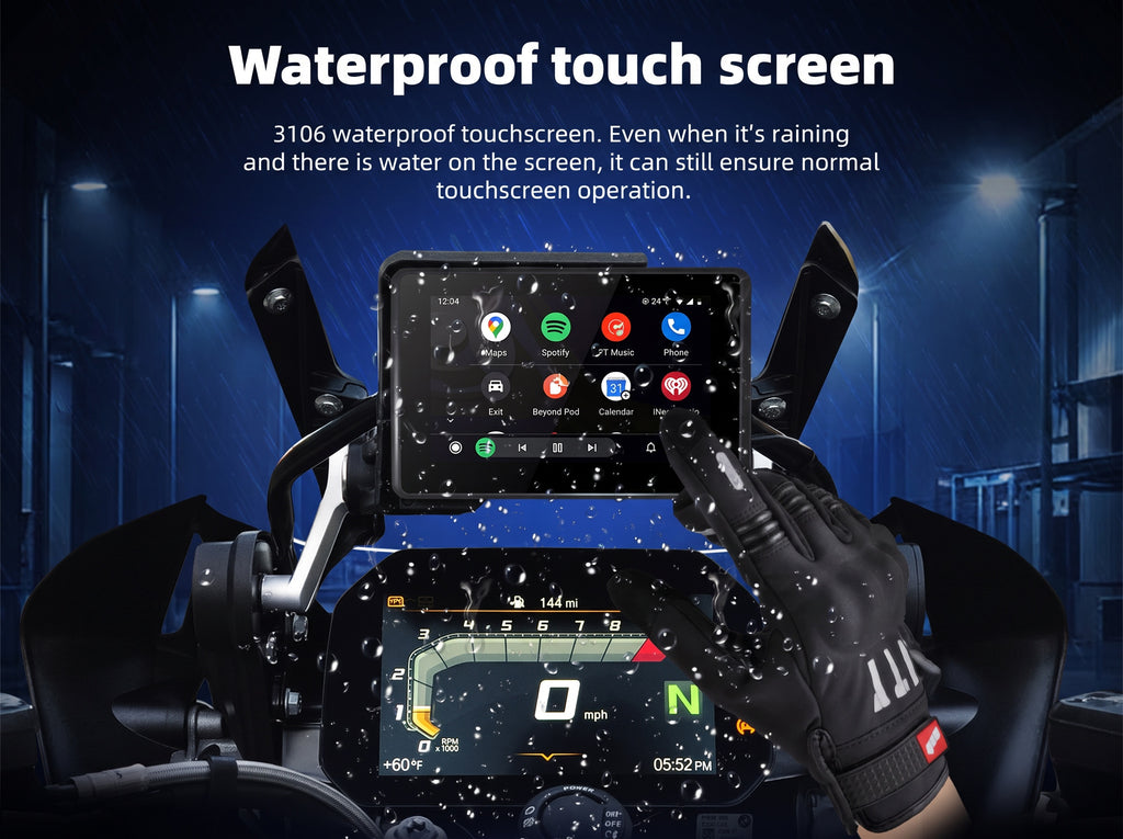 Qzonnect 5" Wireless CarPlay & Android Auto Smart Display for BMW Motorrad (Fits Original Nav Prep)