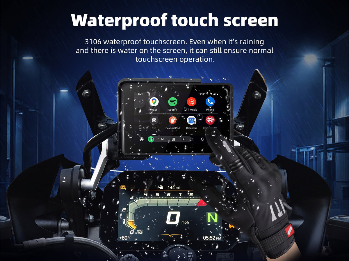 Qzonnect 5" Wireless CarPlay & Android Auto Smart Display for BMW Motorrad (Fits Original Nav Prep)
